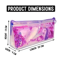 Aseenaa Unicorn Multipurpose Holographic Pencil Pouch/Case With Filled Sequin Water For Kids, Boys And Girls | Pack of 1 | Colour - Multicolour-thumb1