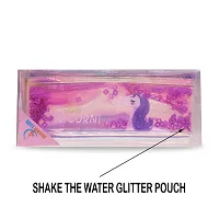 Aseenaa Unicorn Multipurpose Holographic Pencil Pouch/Case With Filled Sequin Water For Kids, Boys And Girls | Pack of 1 | Colour - Multicolour-thumb2