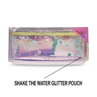 Aseenaa Unicorn Multipurpose Holographic Pencil Pouch/Case With Filled Sequin Water For Kids, Boys And Girls | Pack of 1 | Colour - Multicolour-thumb3