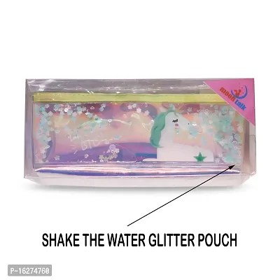 Aseenaa Unicorn Multipurpose Holographic Pencil Pouch/Case With Filled Sequin Water For Kids, Boys And Girls | Pack of 1 | Colour - Multicolour-thumb4