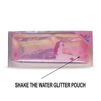 Aseenaa Unicorn Multipurpose Holographic Pencil Pouch/Case With Filled Sequin Water For Kids, Boys And Girls | Pack of 1 | Colour - Multicolour-thumb2