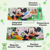 Aseenaa Magnetic Pencil Box With Sharpener Large Capacity Mickey Mouse Theme For Kids Going Children Stationaries Organizer Birthday Return Gift School Supplies | Pack Of 1 | Colour - Green-thumb3