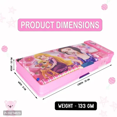 Aseenaa Magnetic Pencil Box With Sharpner Large Capacity Barbie Theme For Kids Boys Girls School Going Children Stationaries Organizer Birthday Return Gift School Supplies | Pack Of 1 | Colour - Pink-thumb5