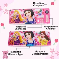 Aseenaa Magnetic Pencil Box With Sharpner Large Capacity Barbie Theme For Kids Boys Girls School Going Children Stationaries Organizer Birthday Return Gift School Supplies | Pack Of 1 | Colour - Pink-thumb2