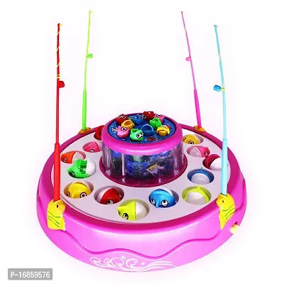 Aseenaa Fish Catching Game Big with 26 Fishes and 4 Pods, Includes Music and Lights (Multicolor)