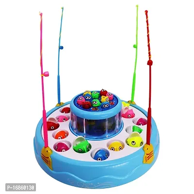 Aseenaa Fish Catching Game Big with 26 Fishes and 4 Pods, Includes Music and Lights (Multicolor)