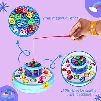 Aseenaa Fish Catching Game Big with 26 Fishes and 4 Pods, Includes Music and Lights (Multicolor)-thumb1