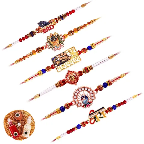 Aseenaa Elegant Stylish Rakhi For Celebration Of Rakshabhandhan Rakhi For Brother| Bhaiya Bhabhi Rakhi| Bro Rakhi | Set Of