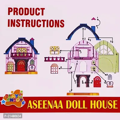 Aseenaa Doll House (30 Pcs) | Play Set for Girls | Disney Doll House | Role Play Set | Doll House With Furniture | Doll House Play Set For Girls | Disney Princess Doll House (Multicolor)-thumb2