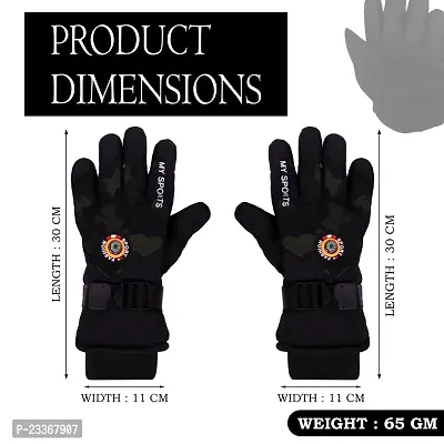 Aseenaa Imported 1 Pair Compass Gloves Outdoor Gloves Protective Full Finger Hand Riding, Cycling, Bike Motorcycle Gym Gloves for Men Boy  Girls (Black)-thumb2