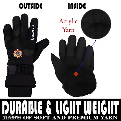 Aseenaa Imported 1 Pair Compass Gloves Outdoor Gloves Protective Full Finger Hand Riding, Cycling, Bike Motorcycle Gym Gloves for Men Boy  Girls (Black)-thumb3