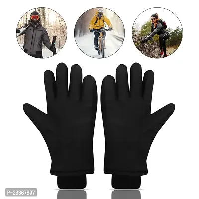 Aseenaa Imported 1 Pair Compass Gloves Outdoor Gloves Protective Full Finger Hand Riding, Cycling, Bike Motorcycle Gym Gloves for Men Boy  Girls (Black)-thumb5
