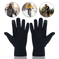 Aseenaa Winter Gloves For Men, Women  Girls, Fits Everyone Above 10 years, Full Finger Bike Riding Gloves With Touch Screen Sensitivity At Thumb  Index Finger ( Blue )-thumb4
