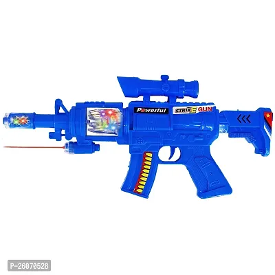 Aseenaa Strike Toy Gun with Sound, Laser and LED Lights for Kids | Lights and Sound Feature Guns Toys for Children | Colour : Blue Color | Set of 1 (Strike Gun Blue)-thumb0