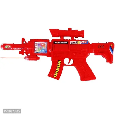 Aseenaa Strike Toy Gun with Sound, Laser and LED Lights for Kids | Lights and Sound Feature Guns Toys for Children | Colour :  Red | Set of 1 (Strike Gun Red)