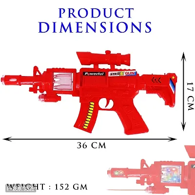 Aseenaa Strike Toy Gun with Sound, Laser and LED Lights for Kids | Lights and Sound Feature Guns Toys for Children | Colour :  Red | Set of 1 (Strike Gun Red)-thumb2