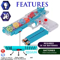Aseenaa Gear Mechanical Structure Toy Gun With Musical LED Light And Rotation Function Guns  Darts  (Multicolor)-thumb3