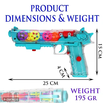 Aseenaa Gear Mechanical Structure Toy Gun With Musical LED Light And Rotation Function Guns  Darts  (Multicolor)-thumb3