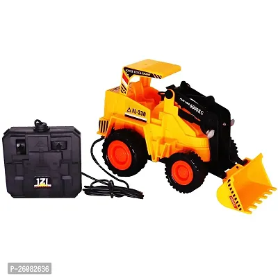 Aseenaa Remote Control Battery Operated Small Plastic Crane Dumper Truck Toy for Kids | RC Controlled Mini Monster Vehicles Machine | Plastic JCB Vehicle Trucks Toys for Boys and Girls | Color Yellow-thumb0