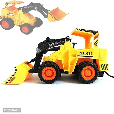 Aseenaa Remote Control Battery Operated Small Plastic Crane Dumper Truck Toy for Kids | RC Controlled Mini Monster Vehicles Machine | Plastic JCB Vehicle Trucks Toys for Boys and Girls | Color Yellow-thumb4