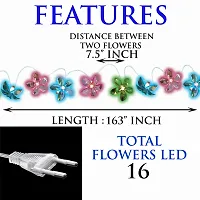 Aseenaa Flower Waterproof String Lights Combo | 2 X 16 Led Colour Changing Christmas Lights for Diwali Home Decoration and 4 Meter Till Plug in | Set of 2 Blossom String Lights | Multicolour-thumb2