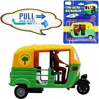 Aseenaa Pull Back Auto Rickshaw Toy with Driver, CNG Mini Auto Vehicle Toy for Kids Boys and Girls for Gifting Purpose, Colour : Multicolor-thumb1