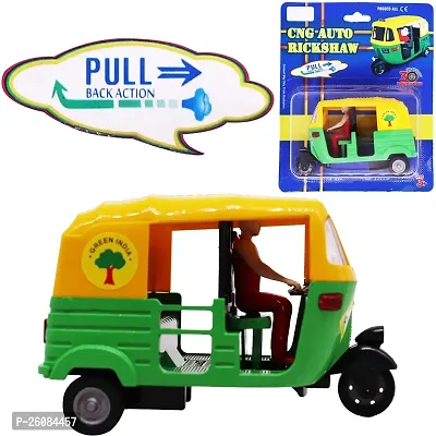 Aseenaa Pull Back Auto Rickshaw Toy with Driver, CNG Mini Auto Vehicle Toy for Kids Boys and Girls for Gifting Purpose, Colour : Multicolor-thumb2