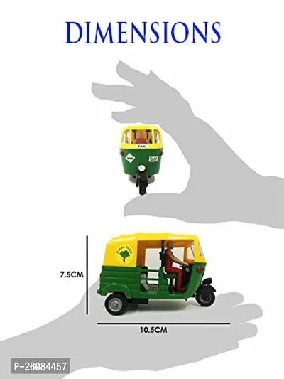 Aseenaa Pull Back Auto Rickshaw Toy with Driver, CNG Mini Auto Vehicle Toy for Kids Boys and Girls for Gifting Purpose, Colour : Multicolor-thumb3