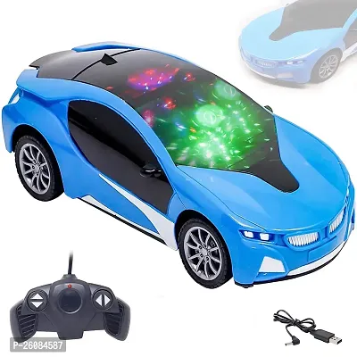 Aseenaa RC Famous Car 1:22 Scale Remote Control with 3D Lights | Full Functions Turns Left Right Forward and Reverse | High Speed Electric Racing Cars Toy for Boys and Girls | Blue Colour | Set of 1-thumb0