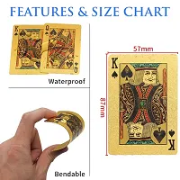 Aseenaa Waterproof PVC Playing Cards | Plastic Playing Set for Game Deck | Gift Poker | Table Cards with Razor Edges and Corners for Classic Magic Tricks Games | Colour - (Golden)-thumb4