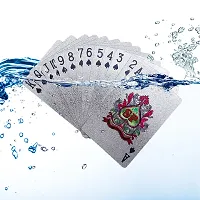 Aseenaa Waterproof PVC Playing Cards | Plastic Playing Set for Game Deck | Gift Poker | Table Cards with Razor Edges and Corners for Classic Magic Tricks Games | Colour - (Silver)-thumb3