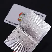 Aseenaa Waterproof PVC Playing Cards | Plastic Playing Set for Game Deck | Gift Poker | Table Cards with Razor Edges and Corners for Classic Magic Tricks Games | Colour - (Silver)-thumb4