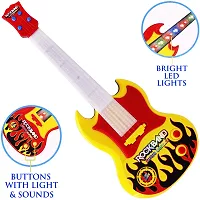 Aseenaa Rockband Musical Mini Guitar Instrument with Sound  3D LED Lighting Toy | Battery Operated Electronic Music and Lights Guitars Gift Toys for Boys Girls Kids and Toddlers | Colour : Multicolor-thumb1