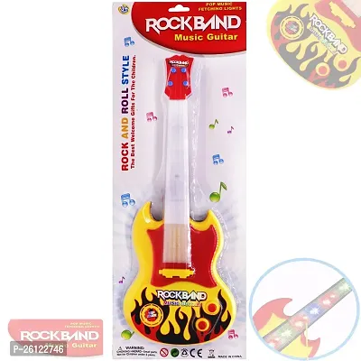 Aseenaa Rockband Musical Mini Guitar Instrument with Sound  3D LED Lighting Toy | Battery Operated Electronic Music and Lights Guitars Gift Toys for Boys Girls Kids and Toddlers | Colour : Multicolor-thumb5