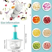 Quick  Easy Square 3 Blade Push Chopper Push N Chop Hand Press Vegetable Chopper with Easy Push and Close - Multicolor-thumb3