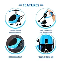 Aseenaa LED Lights RC Helicopter with Remote Control and Hand Sensor | Rechargeable Plane Toy for Boys Girls Adults Children's | Aeroplan Vehicle Toys for Boy Girl Kids Children | Color : Blue-thumb1