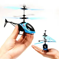 Aseenaa LED Lights RC Helicopter with Remote Control and Hand Sensor | Rechargeable Plane Toy for Boys Girls Adults Children's | Aeroplan Vehicle Toys for Boy Girl Kids Children | Color : Blue-thumb2