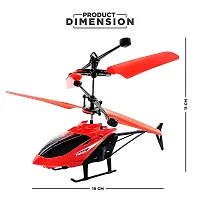 Aseenaa LED Lights RC Helicopter with Remote Control and Hand Sensor | Rechargeable Plane Toy for Boys Girls Adults Children's | Aeroplan Vehicle Toys for Boy Girl Kids Children | Color : Red-thumb1