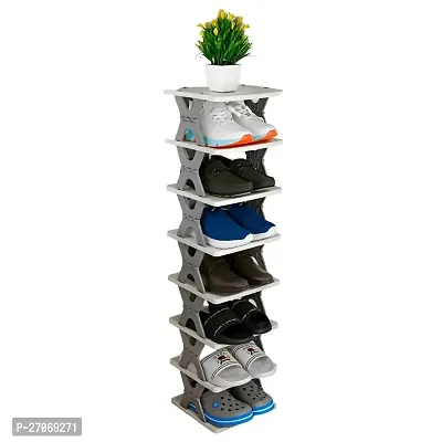 Plastic 8 Layer  Shoe Rack Shoe Stand Storage Organizer Shoe Cabinet Durable Portable Shoe Organizer in The Living Room, Bedroom, Office and Kitchen Space Saving Rack-thumb0