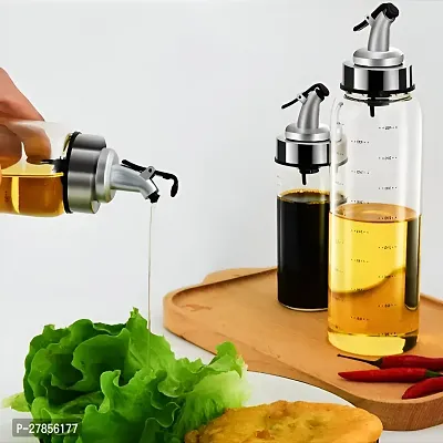 Aseenaa 1000ML Plastic Oil Dispenser for Olive Oil, Vinegar, Liquid Beverages for Kitchen with Airtight Dispenser Lid ( Transparent, 1 Pcs )-thumb3