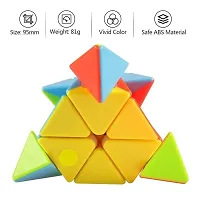 Aseenaa Speed Pyramid Cube High Speed Sticker less Magic Brainstorming Puzzle Cubes Game Toys for Kids  Adults - Set of 1 (Pyramid Cube)-thumb2