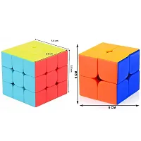 Aseenaa Speed Combo of 2x2  3X3 Cube High Speed Sticker less Magic Brainstorming Puzzle Cubes Game Toys for Kids  Adults - Set of 2 (Combo of 2x2  3X3)-thumb1