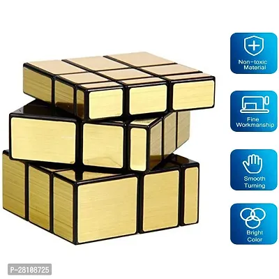 Aseenaa High Speed Golden Mirror Cube | High Speed Stickerless Magic Brainstorming Puzzle Cubes Game Toys For Kids  Adults| Super Saver Pack | SET OF 1  (1 Pieces)-thumb2