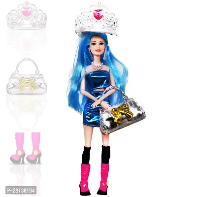 Beautiful Doll Toy Set with Movable Joints and Other Ornaments for Girls -  Height 30 Cm-thumb0
