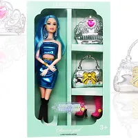 Beautiful Doll Toy Set with Movable Joints and Other Ornaments for Girls -  Height 30 Cm-thumb2
