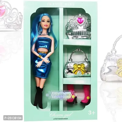 Beautiful Doll Toy Set with Movable Joints and Other Ornaments for Girls -  Height 30 Cm-thumb3