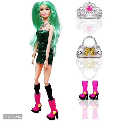 Doll Toy Set with Movable Joints and Other Ornaments for Girls Height - 30 Cm-thumb0