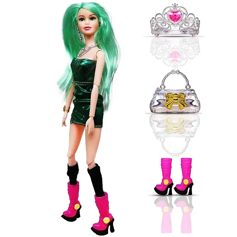 Doll Toy Set with Movable Joints and Other Ornaments for Girls Height - 30 Cm