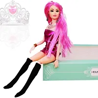 Beautiful Doll Toy Set with Movable Joints and Other Ornaments for Girls  Height - 30 Cm-thumb1