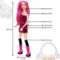 Beautiful Doll Toy Set with Movable Joints and Other Ornaments for Girls  Height - 30 Cm-thumb2